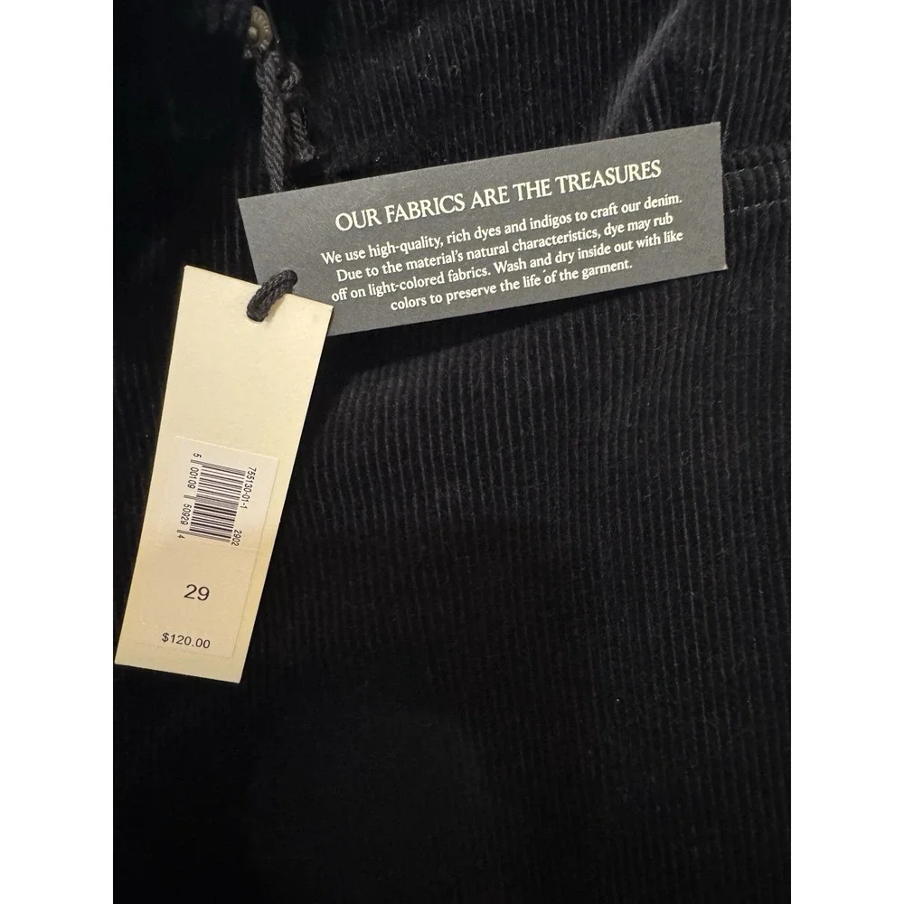 Banana Republic Women's Sz 29 Black High‎ Rise Straight Fit  Corduroy NWT